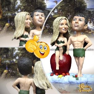 Кукла шарж паре «Адам и Ева»
