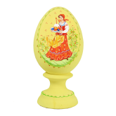 Пасхальное яйцо деревянное с ручной росписью Угощение