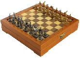 Шахматы мини с фигурами из олова чернеными
