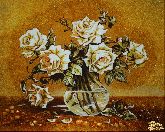 Картина из янтаря Белые розы