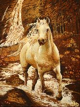 Картина из янтаря Белый конь