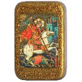 Чудо святого Георгия о змие, Настольная икона, 10 Х15