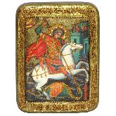 Чудо святого Георгия о змие, Подарочная икона, 15 Х20