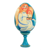 Пасхальное яйцо деревянное с ручной росписью Ангел