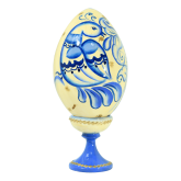 Пасхальное яйцо деревянное с ручной росписью Гжель