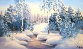 Картина на холсте "Зимой в лесу"