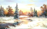 Картина на холсте "Морозное зимнее утро"