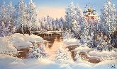 Картина на холсте "Рязанский Кремль в зимнем лесу"