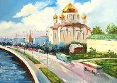 Картина на холсте "Храм Христа Спасителя в Москве"