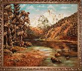 Картина горный пейзаж из янтаря