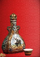 Фарфоровый штоф Башкунек (цветной с золотом)