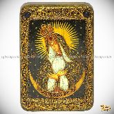 Образ Пресвятой Богородицы «Остробрамская (Виленская)», настольная икона, 10х15 на мореном дубе
