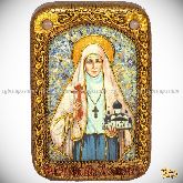 Святая преподобномученица великая княгиня Елисавета, настольная икона, 10х15 на мореном дубе