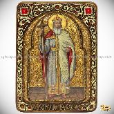 Святой равноапостольный князь Владимир, живописная икона, 21х29 на кипарисе