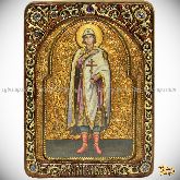 Святой благоверный князь Глеб, живописная икона, 21х29 на кипарисе
