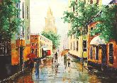 Картина на холсте "Дождь. Старый Арбат"