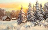 Картина на холсте "Зима за окном"